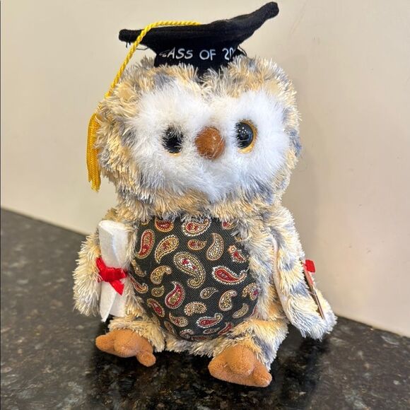 NWT TY Beanie Baby - SMARTY the 2005 Owl 6.5” Graduation Owl Plush - Picture 1 of 10